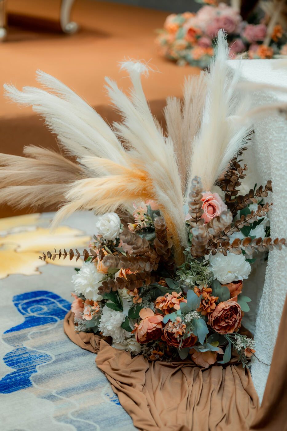 Vertical floral stage and decor detail